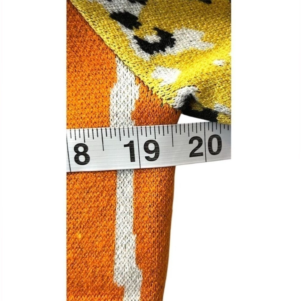 Y2k Trendy Multicolor Graphic Crop Button Up Sweater Cardigan L Cartoon Spring - Picture 8 of 11